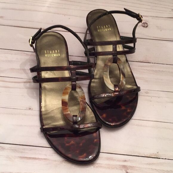Stewart Weitzman Women’s Brown Tortious Sandals - Picture 6 of 8